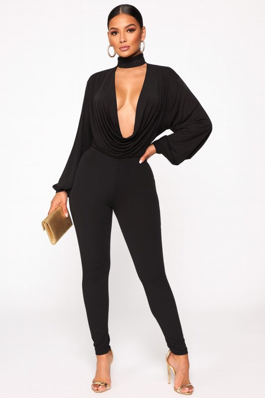 Olivia Neck Drape Jumpsuit